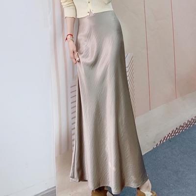 New Spring 2026 High-Waisted Satin Skirt
