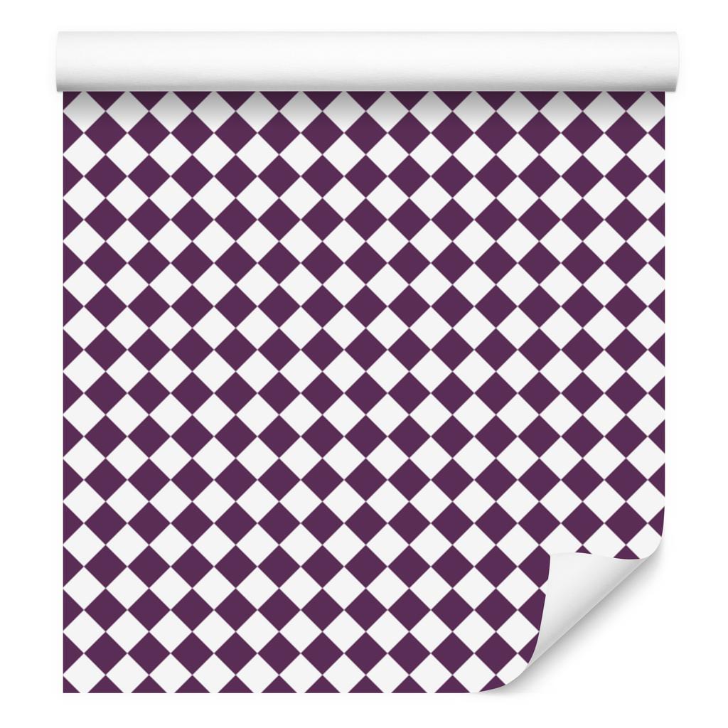 Geometric Diamonds Wallpaper Purple, Light Gray and White 50x1000