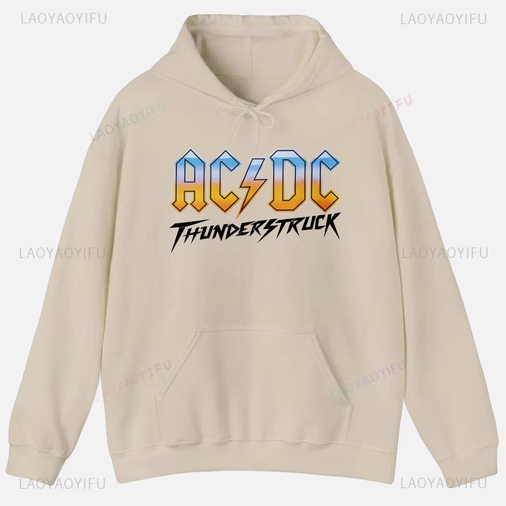 ACDC Printed Unisex Hoodie Plain Clothes Tops Women Long Sleeve Graphic Sweatshirt Quality Clothing Autumn Streetwear Custom Funny