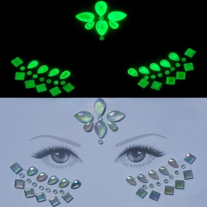 Crystal Tattoo Sticker Glitter Eyeliner Eyebrow Makeup Face Eyes Diamond Temporary Tattoo Rock Rhinestone 3D Eyeliner Stickers