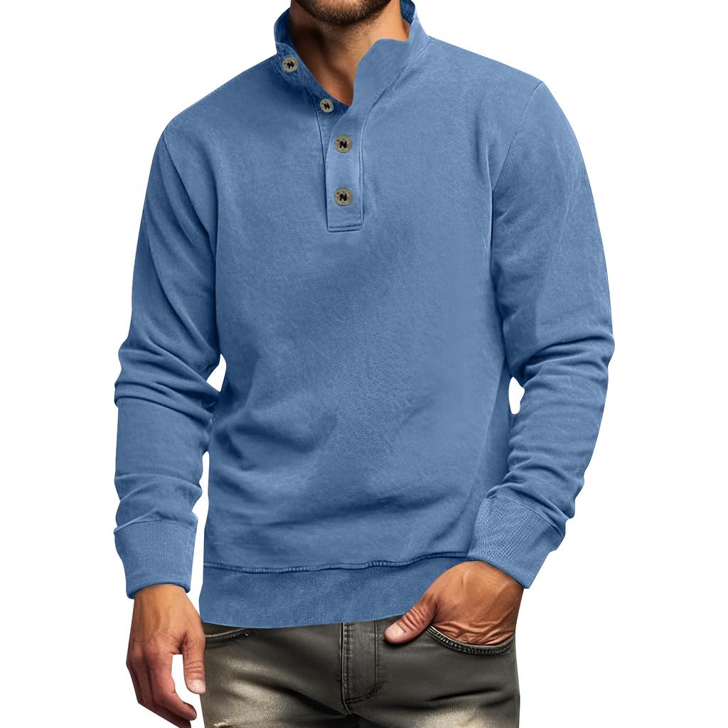 Men's Solid Color Shirt Plus Men's Long Sleeved T-shirt Minimalist Sweatshirt