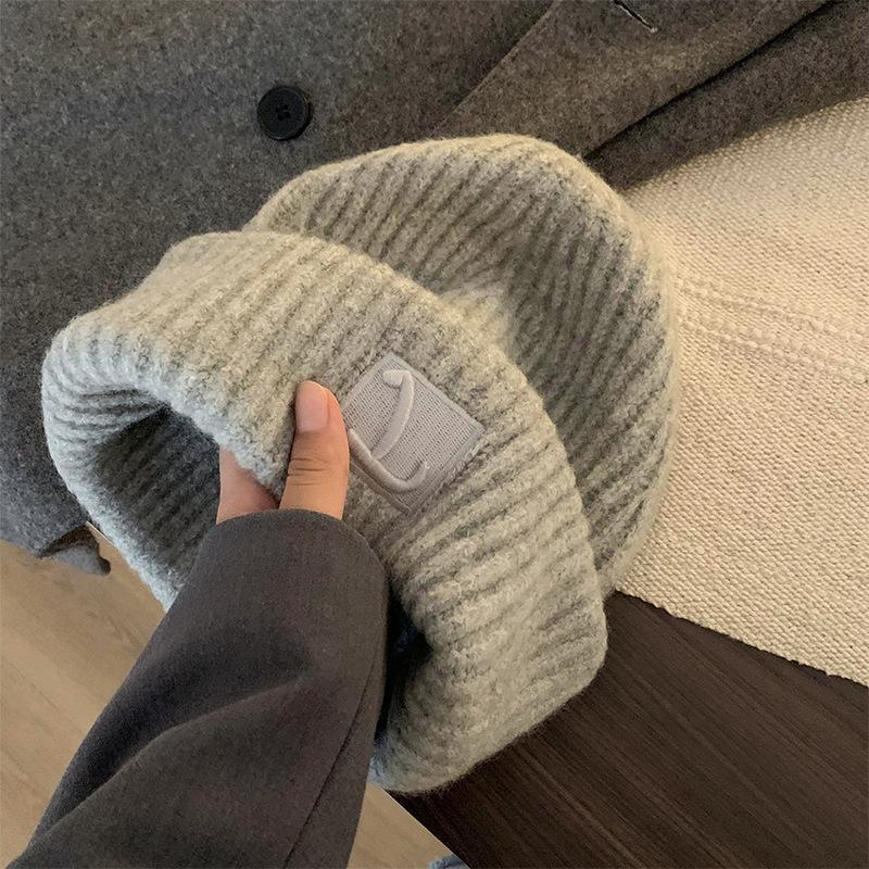 Hat Women's Winter Wool Hat Loose Ear Protectors Stacking Hat Warm Versatile Knitted Hat Student Baotou Cold Hat