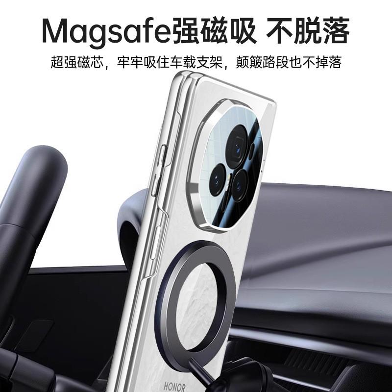 Honor Magic V3 Case Full Coverage Hinge Protection Shockproof Clear Magnetic Stand Cover