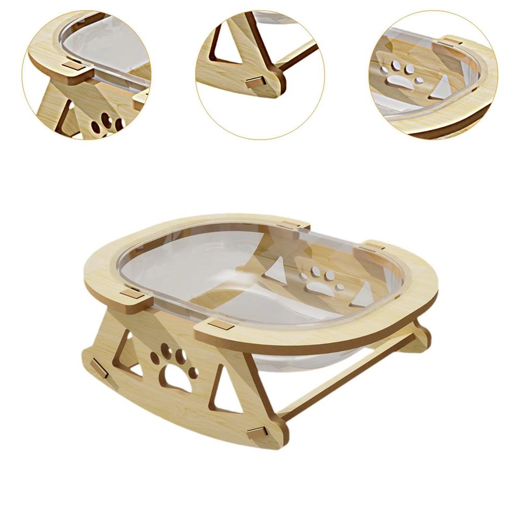 Acrylic Wood Cat Bed Elevated Bed Pet Clear Cats House Rocking Chair Detachable Convenient Kittens Puppies Sofa Cat Accessories
