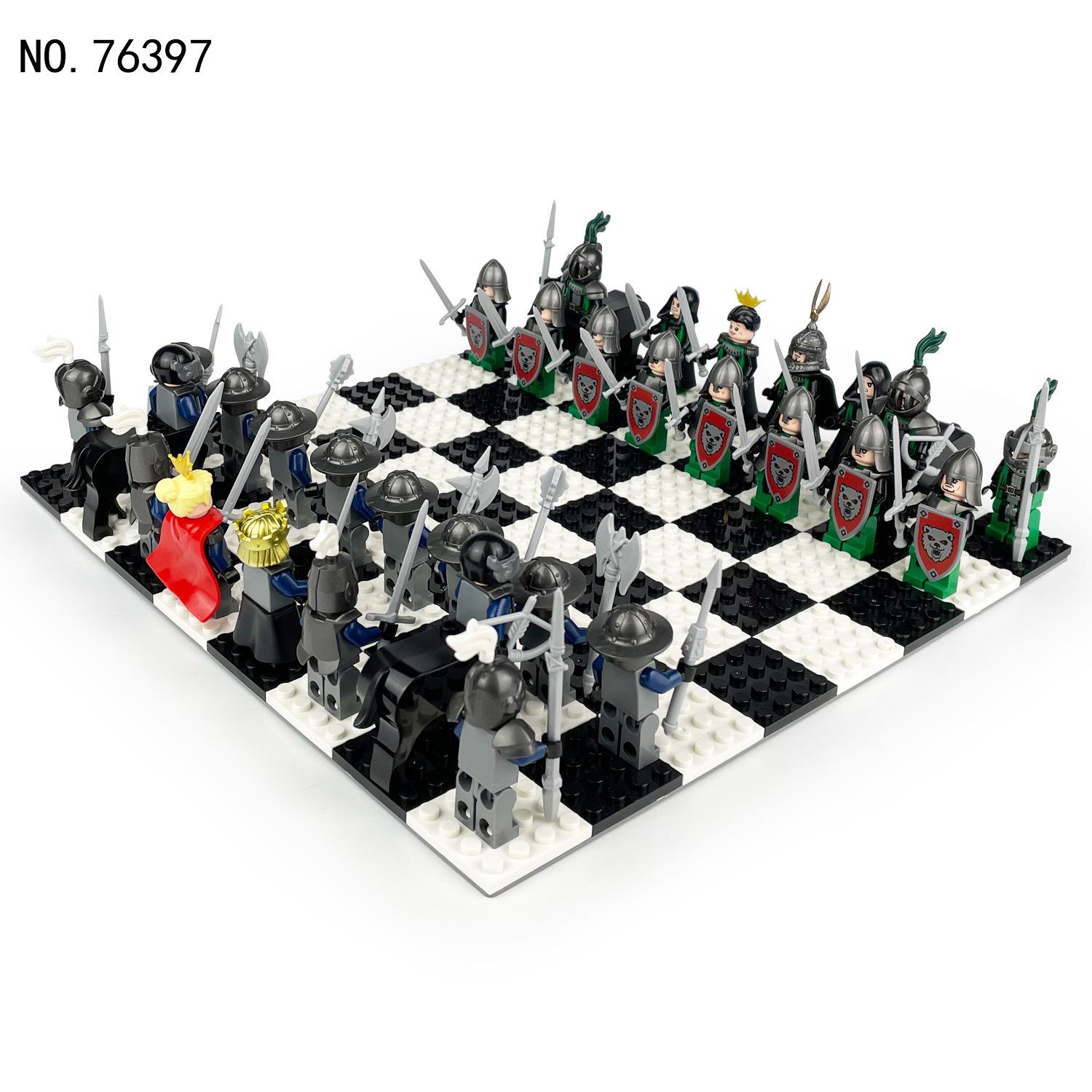 Medieval Lion King War Grizzly Bear Chessboard 76397 Children Assemble Small Particle Building Block