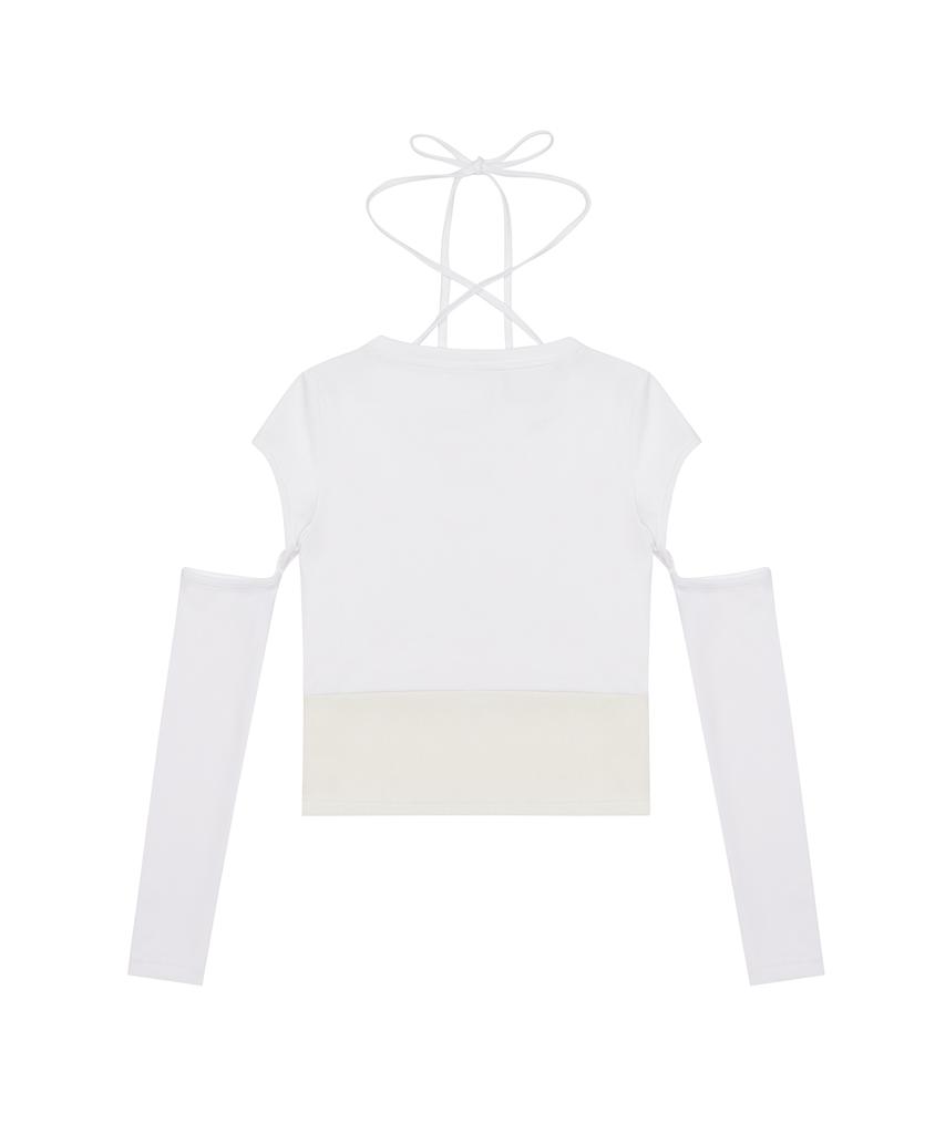 LUVISTRUE Ch Button Layered Tee(White)