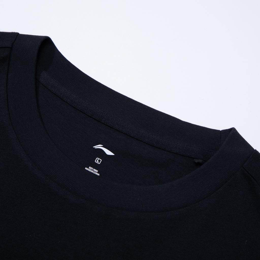 Li-Ning Fashionable Versatile Casual Breathable Short Sleeve T-Shirt Unisex tops Black AHSW865-2
