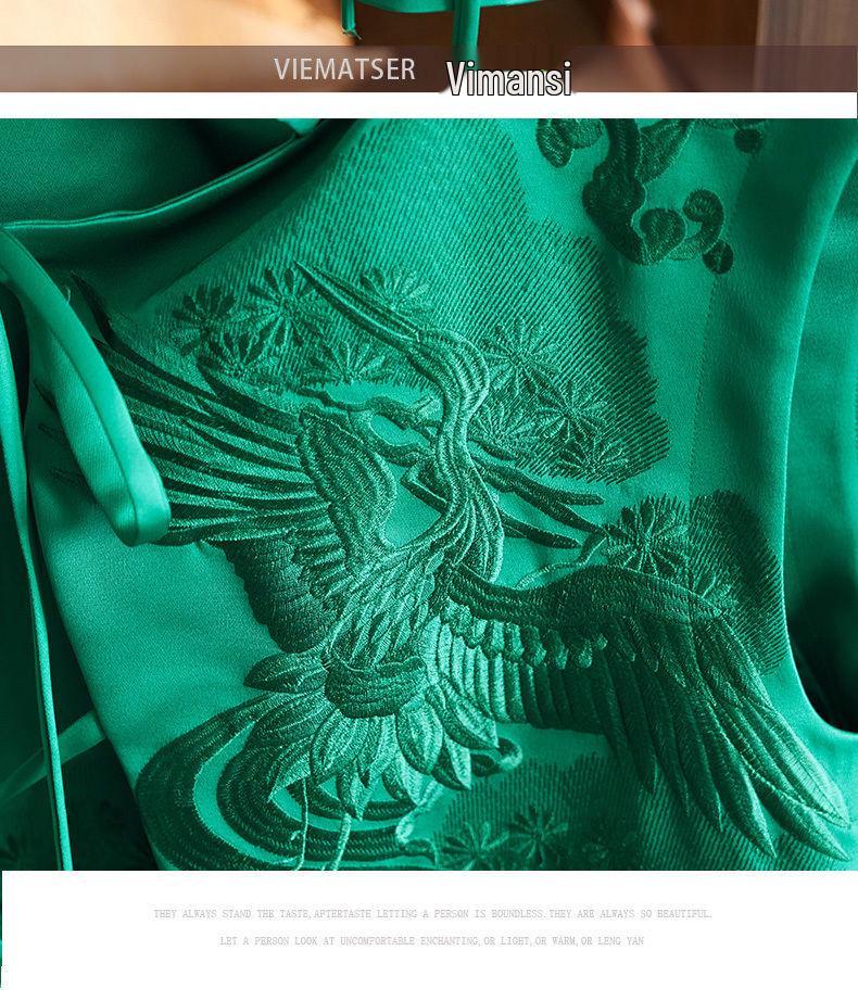 Dámská retro vesta kabát v čínském stylu s výšivkou bílého čápa