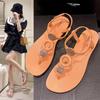 Women's Summer Casual Flat Sandals - Hollow Buckle Soft Bottom Beach Sandals