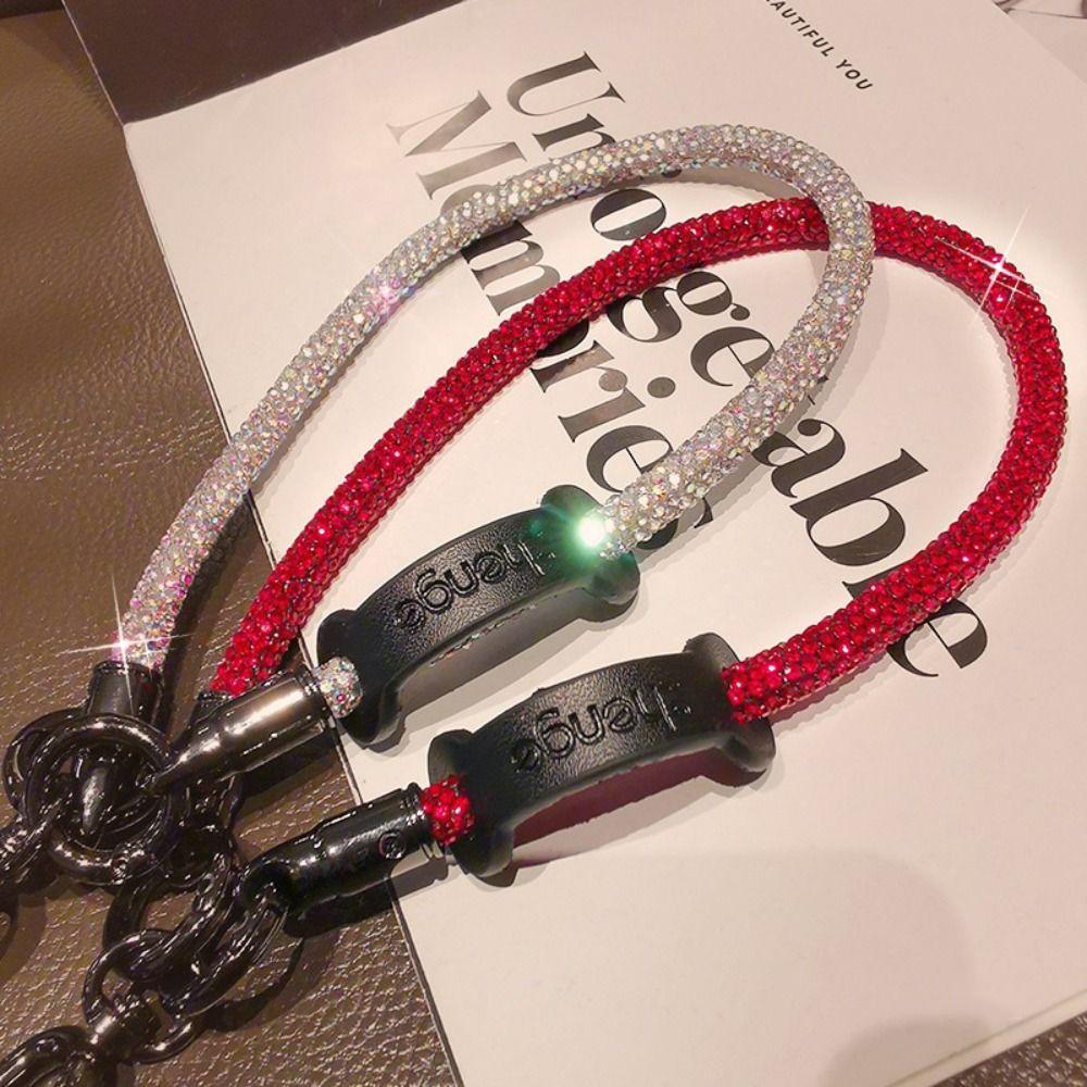 Fashion Diamond Mobile Phone Lanyard Nylon Anti-lost Phone Wrist Straps Simple Universal Phone Chain