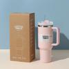 Wasserflasche, 40 oz, Becher, Edelstahlbecher, isolierte Wasserflasche mit Griff, Deckel, Strohhalm, Vakuum-Reisebecher mit großer Kapazität, Kaffeebecher fürs Outdoor-Auto