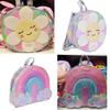 Kids Cartoon Backpack Elementary School Girls PU Leather Daypack With Breathable Arc Shoulder Straps
