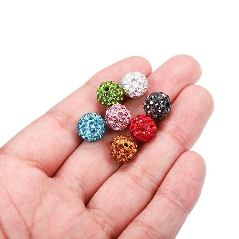 10mm Runde Discokugel Spacerperle Strass Disco Tschechischer Kristall 30 Stück Pave Ton Perlen