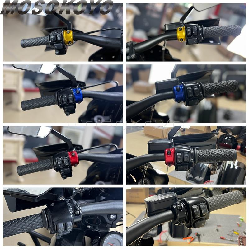 For Harley Dyna FXD Half Clamps Perch Clamp Master Cylinder Brake Clutch Control Bracket For Low Rider Fat Street Bob Wide Glide
