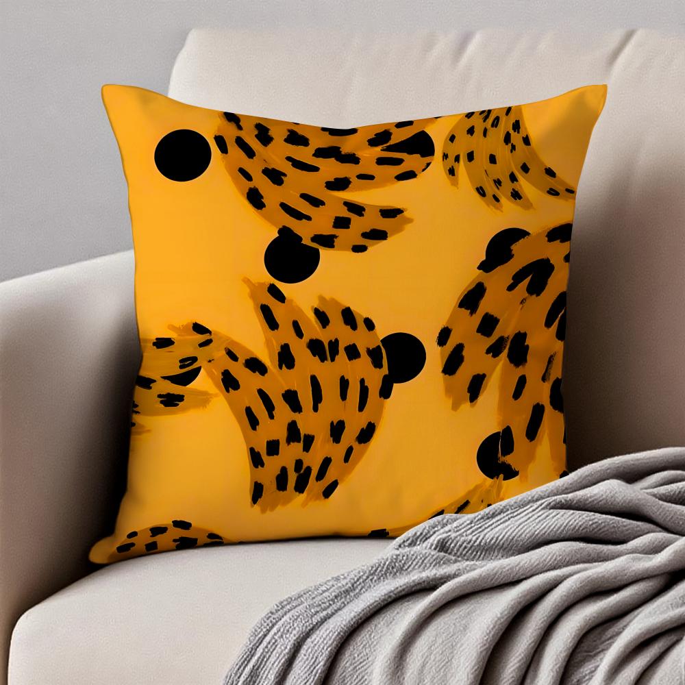 Creative Abstract Illustration Art Cushion Cover Pillowcase Antidustmite Invisible Zipper Short Plush Sofa Cushion