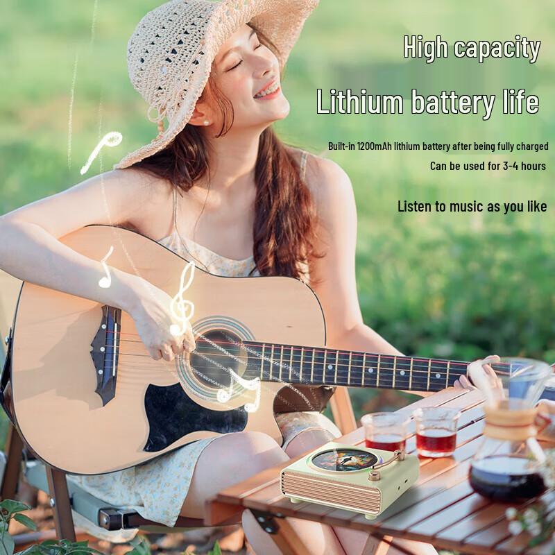 

Retro Turntable Style Bluetooth Speaker with Ambient Light