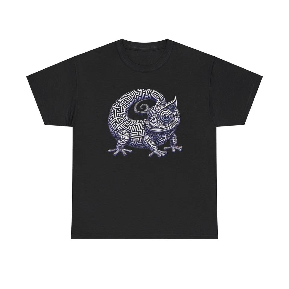 Unisex Adult T Shirt Labyrinthine Lizard Character Intricate Reptile Rad Animal L