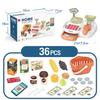 PanKome 36-Piece Pretend Play Set with Cash Register, Kids' Pretend Store Toy, Shopping Play, Cash Register, Cashier, Educational Toy, Cute for Girls