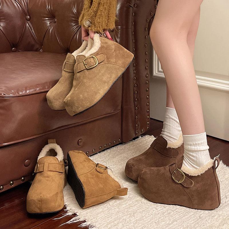 Women's thick-soled winter lightweight warm winter cold padded snow boots non-slip wear-resistant casual sneakers cotton boots fur shoes