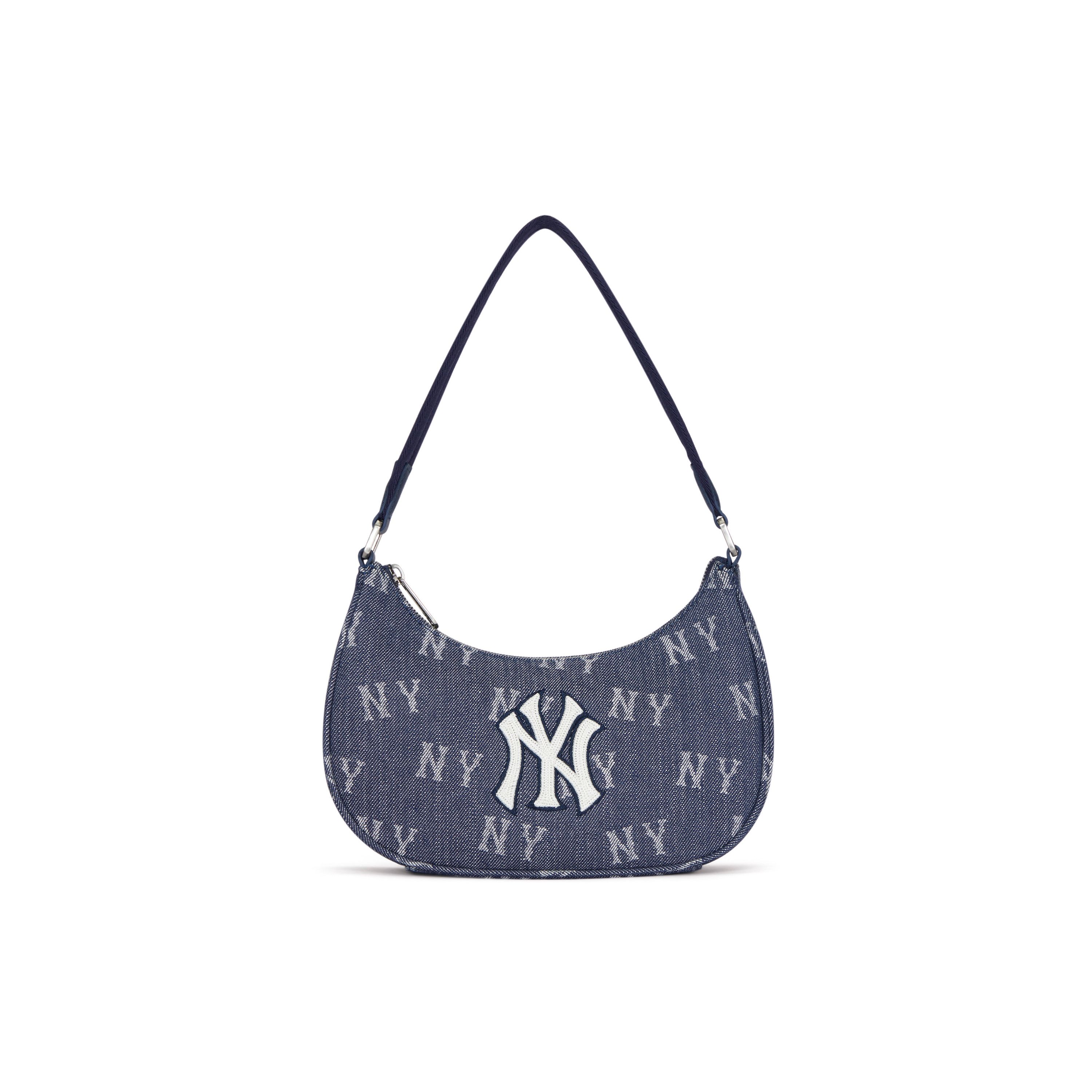 

MLB New York Yankees Vintage Floral Casual Commuter Cotton Shoulder Tote Handbag Clutch Student Bag Unisex Bags Indigo 3ABQS224N-50INS Indigo