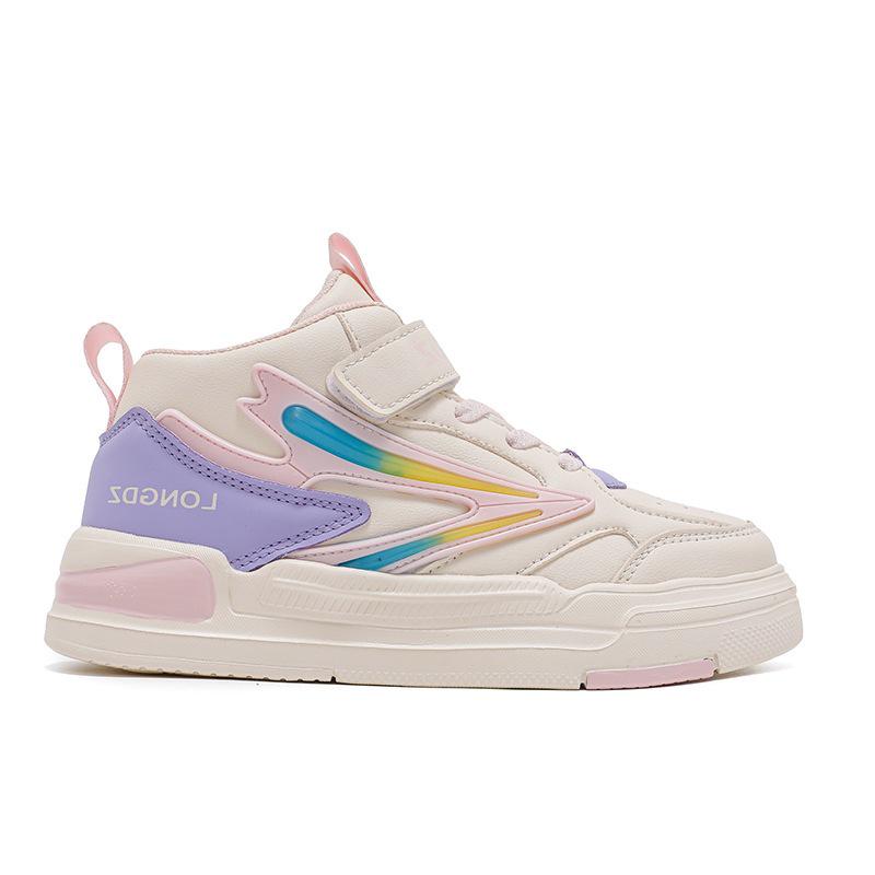 2025 Autumn/Winter Girls' Mid-Top Leather Casual Shoes for Middle and Older Children