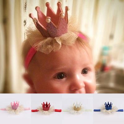 Cute Kids Baby Girl Toddler Lace Crown Hair Band Headwear Headband Accessories
