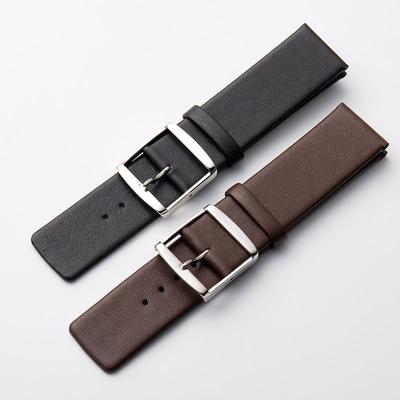 Curea universală de ceas - piele de vacă cu granulație superioară ultra-subțire cu 5 dimensiuni (16 mm, 18 mm, 20 mm, 22 mm, 24 mm) - Design clasic cu cataramă pentru versatilitate