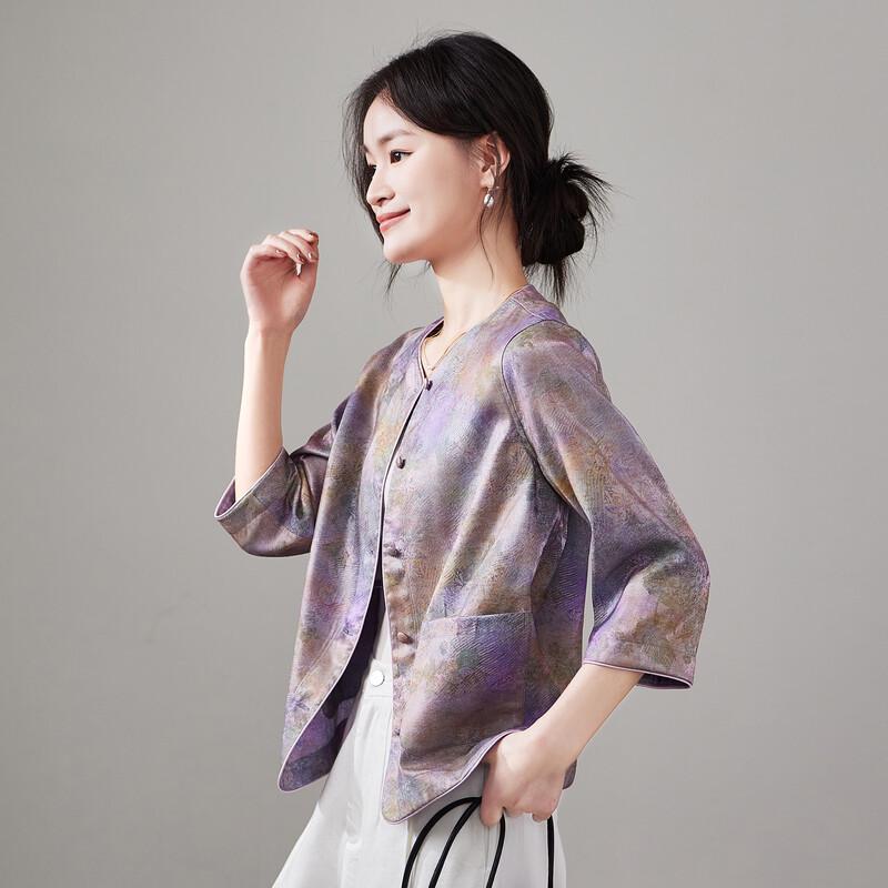 SOFSIL Women's 2026 Spring New Chinese Style Printed Coat