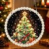 Acrylic Round Board Christmas Diamond Painting Set 5D Xmas Acrylic Pendant Pearl Painting Kit  Gift