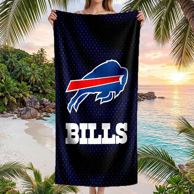 Bills Team Fashion Beach Towel: Ideal for Summer Adventures Soft, Absorbent and Quick Drying Suitable for Swimming and Bathing