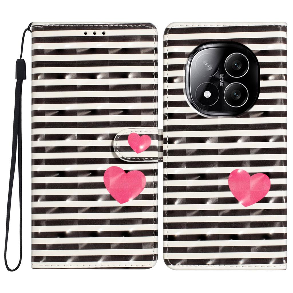 For Xiaomi Redmi Note 14 Pro+ 5G Case PU Leather Wallet Phone Cover 3D Pattern Printing