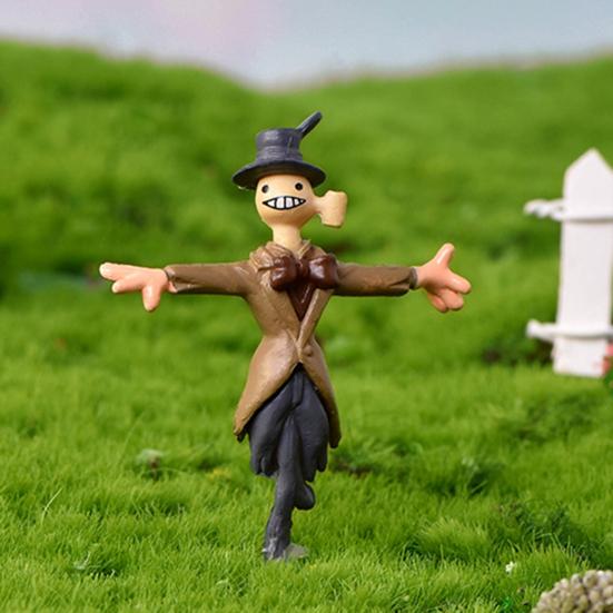 Mini Scarecrow Multi-color Grinning Face Wear-resistant Ornamental Rustic Scarecrow Decor for Succulents