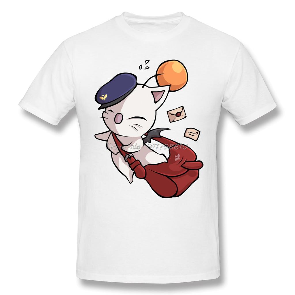 Delivery Moogle T-Shirt Funny Final Fantasy Clothes Humor T Shirt Anime Men Tee Streetwear Harajuku