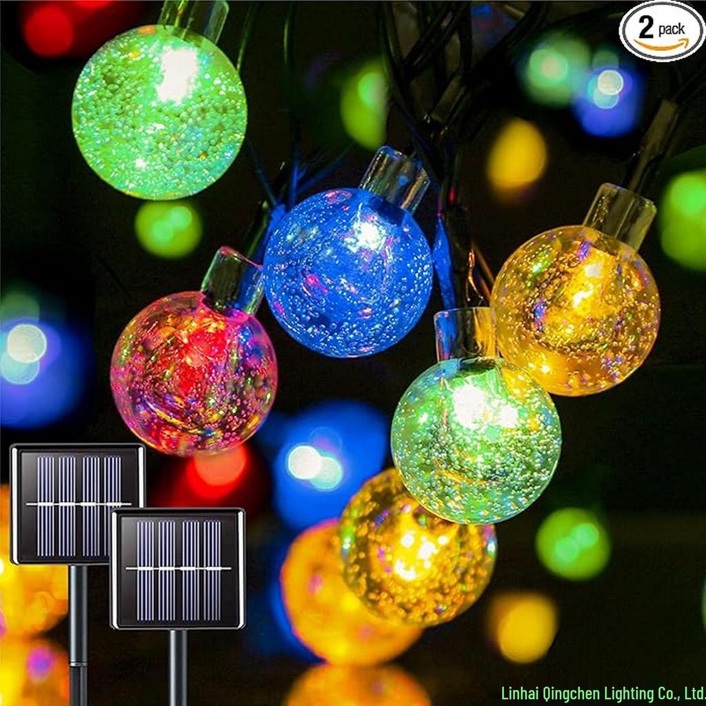 Outdoor Waterproof Solar LED Bubble String Lights for Festive Camping & Christmas Decor