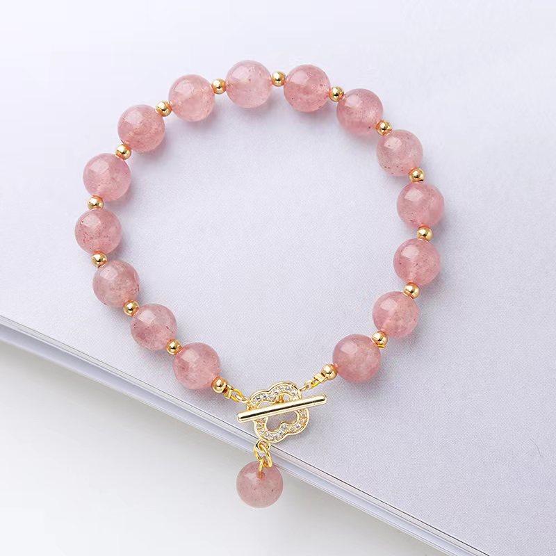 

Strawberry crystal bracelet Light luxury crystal bracelet Bangles Women Fashion Jewelry accessories Gift