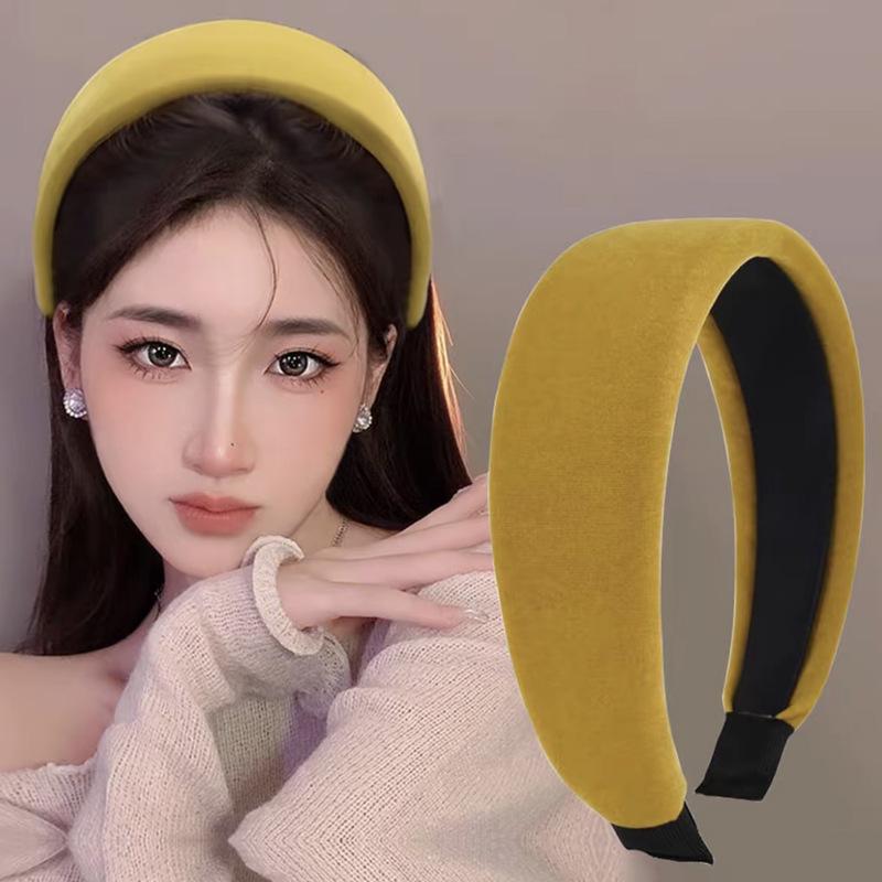 Korean Velvet Sponge Headband - Retro Style for Women