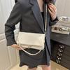 Black PU Leather Retro Shoulder Bag 2026 New Fashionable Women Envelope Bag Casual Outdoor Chain Crossbody Bag