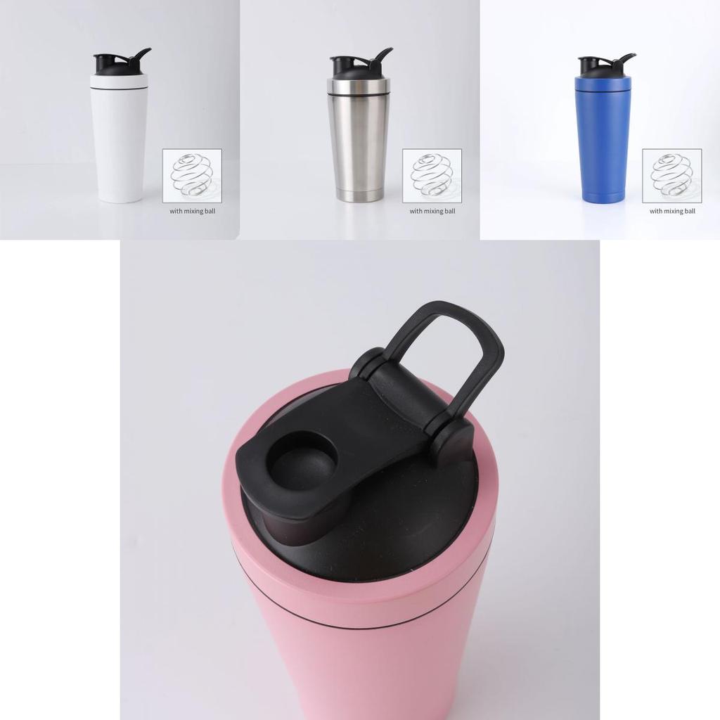 Double Layer Stainless Steel Shaker Bottle With Mixer Ball For Fitness Enthusiasts