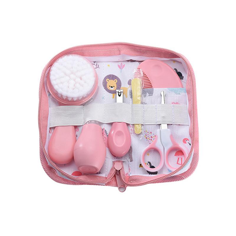 6Pcs Baby Care Kit+Storage Bag Nasal Aspirator Nail Scissors Hair Comb Brush Cleaning Tools Set Newborn Gift Kids Healthcare Kit
