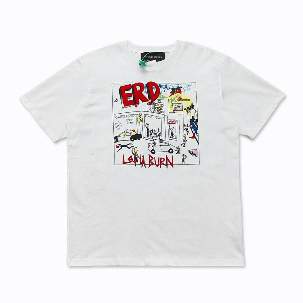 ERD Melancholie Trendmarke Zweite Generation Porträt High Street Druck Locker Herren T-Shirt Retro Rundhals Kurzarm