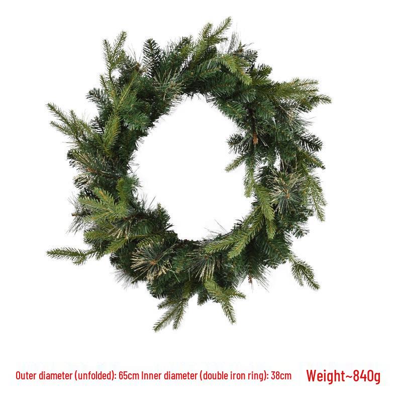 Christmas Pine Needle Wreath: Door, Wall, and Window Hanging Ornament for Festive Décor