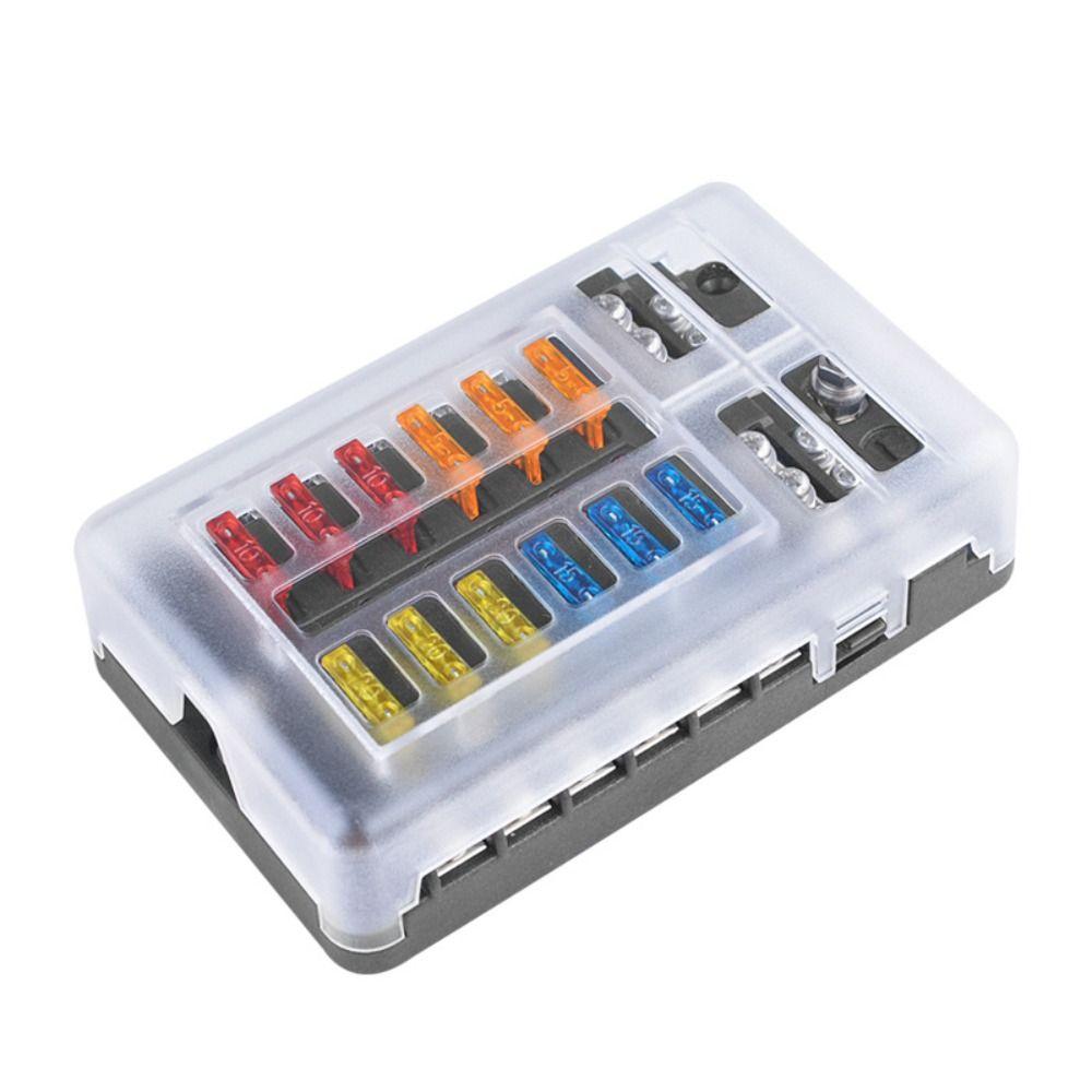 12-Way Circuit Fuse Block LED Indicator Fuse Holder Box Circuit Indicator  Marine Application