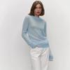 Women's Mohair Round Neck Pullover Sweater  Spring Summer Semi-sheer Comfortable Knit Base Top