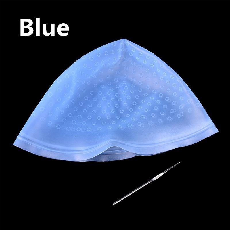 

Многоразовая силиконовая краска для волос, окрашивающая колпачок для выделения краски, инструменты для укладки волос HTBE YSXX синий