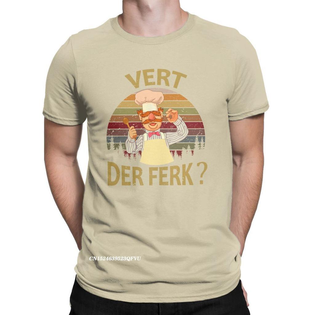 Men T-Shirts Vert Der Ferk Cook Swedish Chef Casual T Shirts Graphic Cooking Culinary T Shirts EMO Clothes Printed