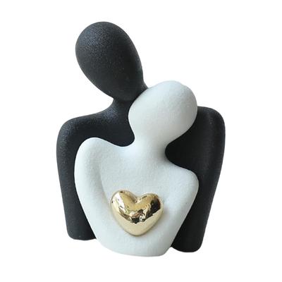 Couple Statue Lovers Ornament Hugging Figurine Resin Sculpture for Valentine's Day Decoration