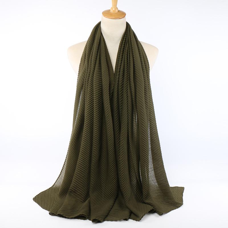 New Crinkle Cotton Scarf Head Hijab Wrap Solid Women Plain Shawls Foulard Femme Lady Headband Muslim Hijabs Store