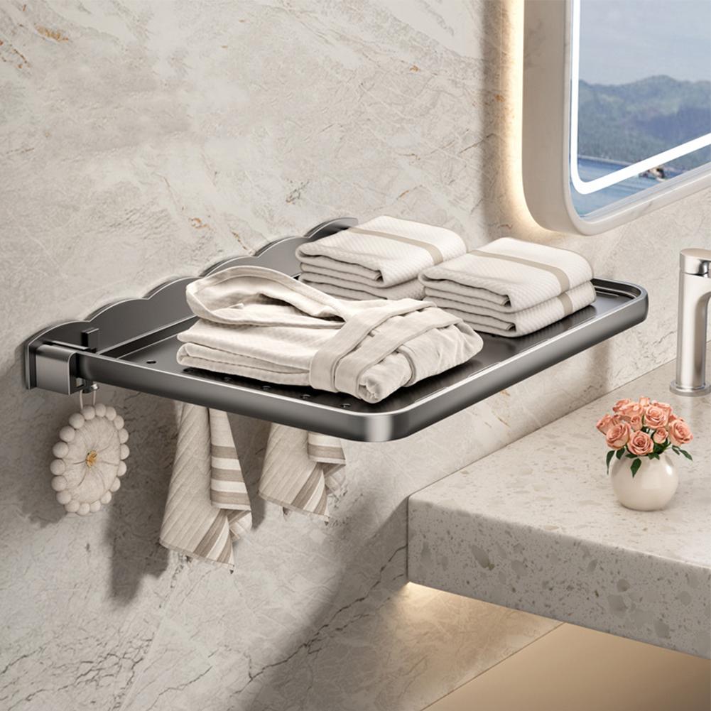Foldable Wall-mounted Shelf For Bathroom Toilet Kitchen Retractable Laundry Drying Storage Racks Gap Shelf For Bathroom Balcony