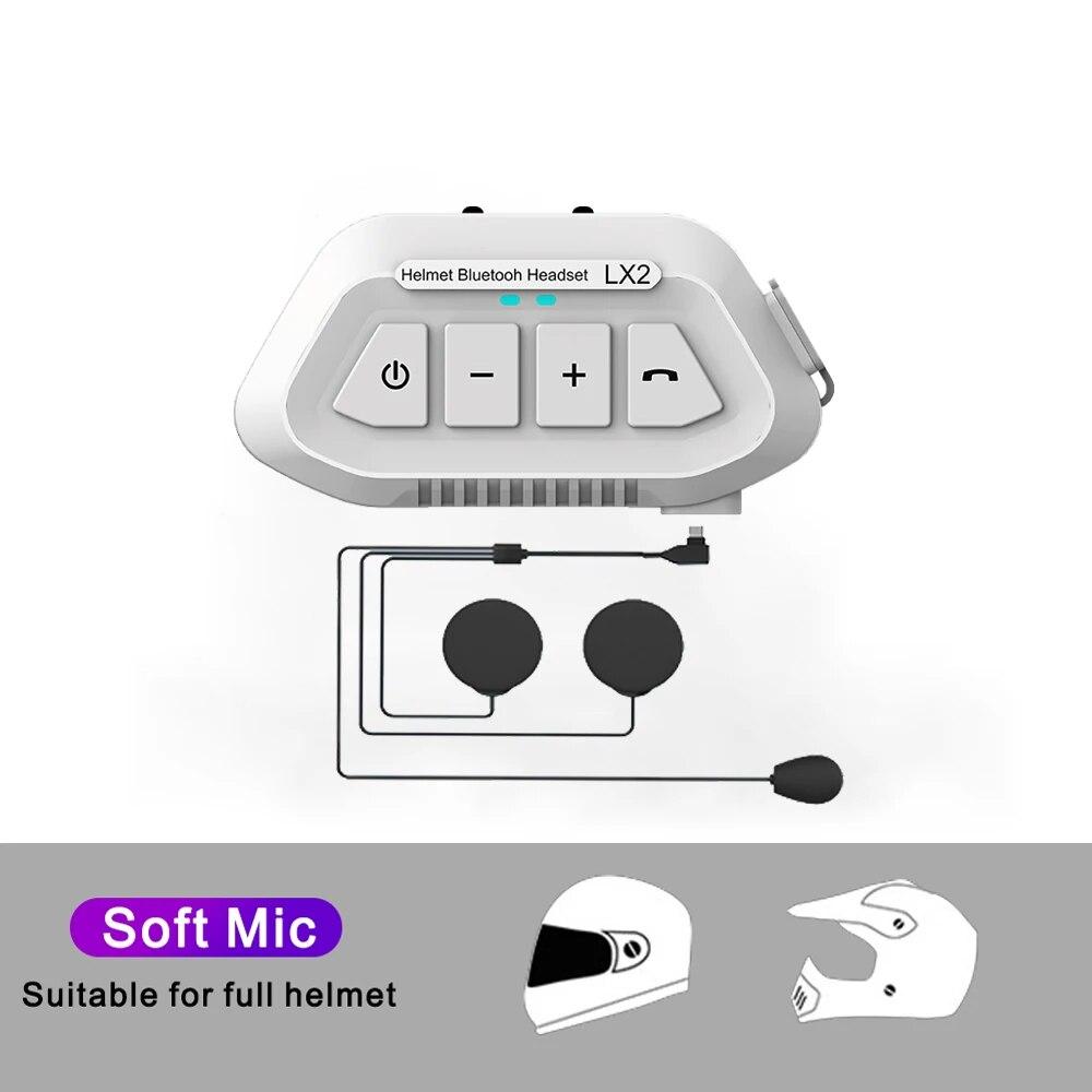 1200mAh Motorcycle Helmet Wireless Headset BT 5.0 Bluetooth Helmet Headset Voice Assistant Moto Earphone Motorbike Headphone