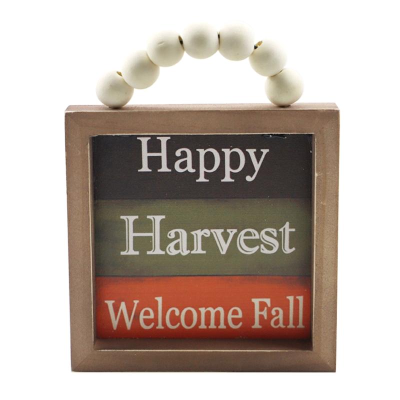 Fall Wood Front Door Hanging Sign Letter Wooden Plaque Fall Decor Autumn Plant Wood Wall Art Hanging for Farmhouse Home